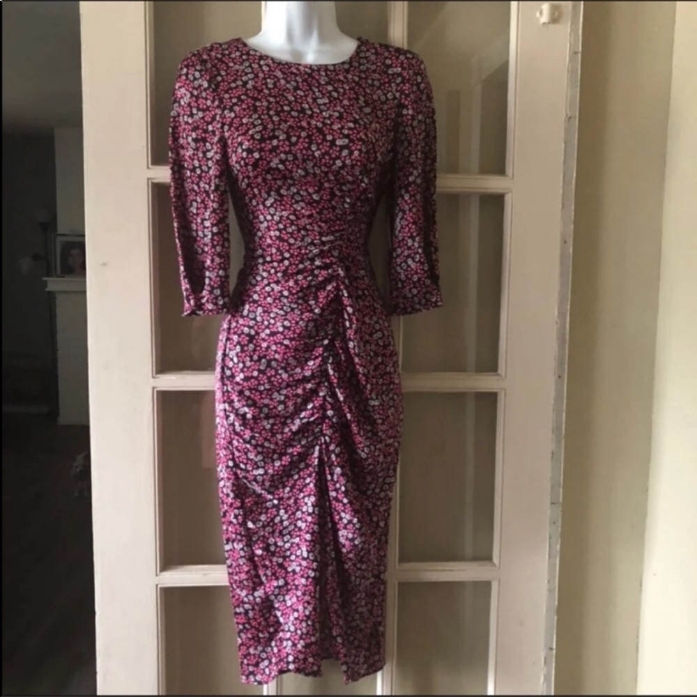 New Zara Ruched Dress Blogger Fav - Picture 6 of 10